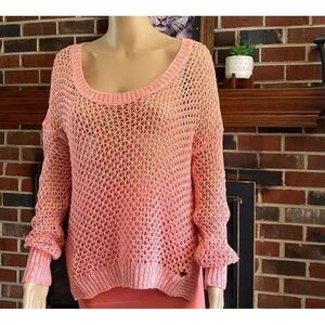 Roxy women's pink‎ summer sweater cover up size medium Casual Top pre owned